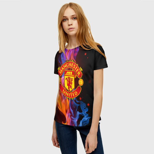 Женская футболка 3D Манчестер Юнайтед FCMU Manchester united, цвет 3D печать - фото 3