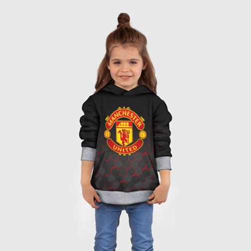 Детская толстовка 3D Манчестер Юнайтед FCMU Manchester united, цвет меланж - фото 4
