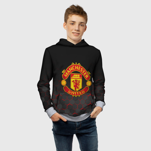 Детская толстовка 3D Манчестер Юнайтед FCMU Manchester united, цвет меланж - фото 6