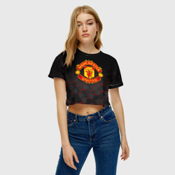 Женская футболка Crop-top 3D Манчестер Юнайтед FCMU Manchester united - фото 2