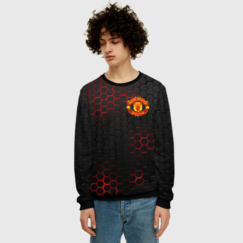 Мужской свитшот 3D Манчестер Юнайтед: FCMU, цвет черный - фото 3