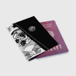 Обложка для паспорта матовая кожа СССР white-black - фото 2
