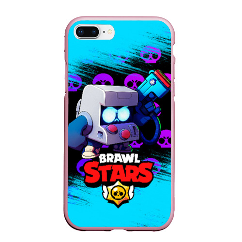 Чехол для iPhone 7Plus/8 Plus матовый Brawl Stars 8-Bit [2], цвет розовый