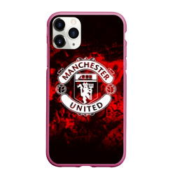 Чехол для iPhone 11 Pro Max матовый Манчестер Юнайтед FCMU Manchester united