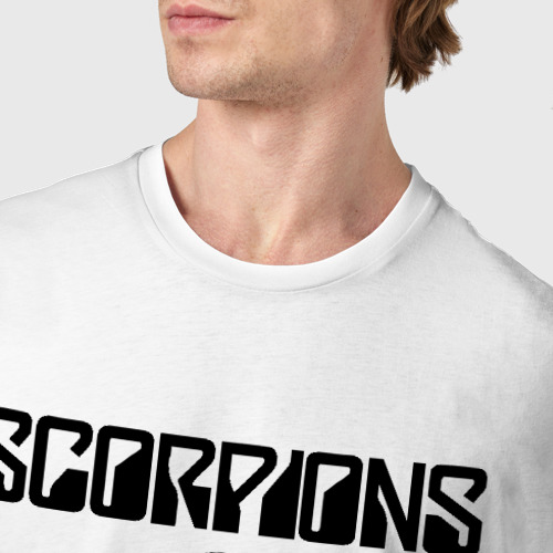 Мужская футболка хлопок Scorpions, цвет белый - фото 6