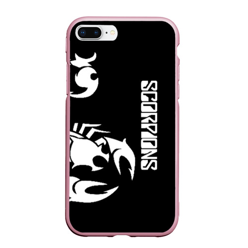 Чехол для iPhone 7Plus/8 Plus матовый Scorpions Скорпионс, цвет розовый