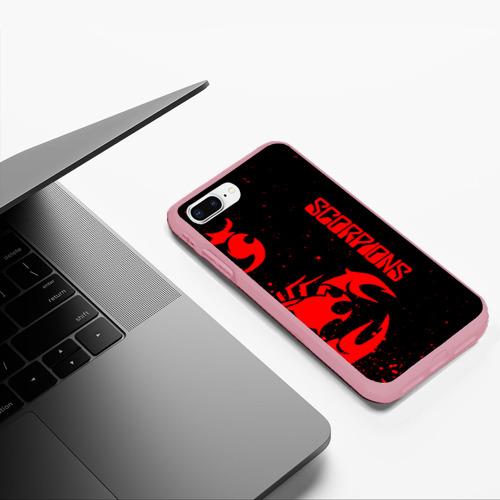 Чехол для iPhone 7Plus/8 Plus матовый Scorpions, цвет баблгам - фото 5