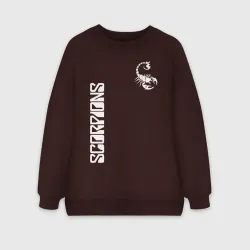 Женский свитшот oversize без начеса хлопок Scorpions Скорпионс