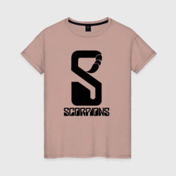 Женская футболка хлопок Scorpions logo