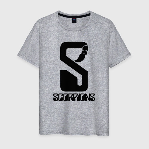 Мужская футболка хлопок Scorpions logo, цвет меланж