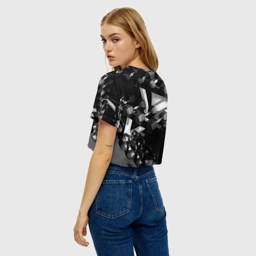 Женская футболка Crop-top 3D Качалка, цвет 3D печать - фото 5