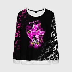 Мужской свитшот 3D Killer Queen розовый на черной полосе