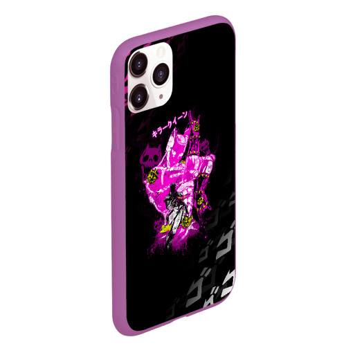 Чехол для iPhone 11 Pro Max матовый Killer Queen розовый на черной полосе, цвет фиолетовый - фото 3