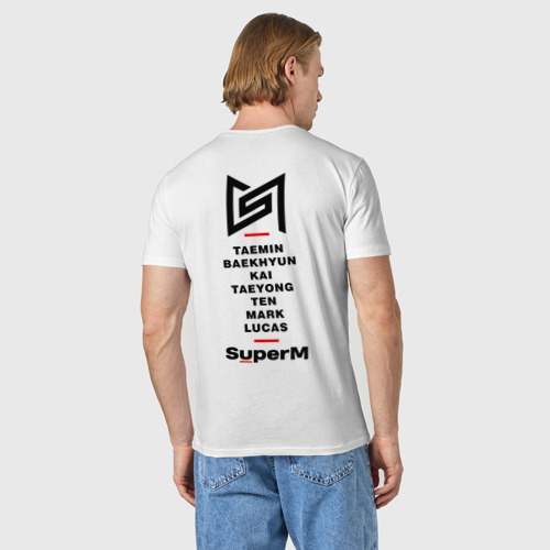 Мужская футболка хлопок SuperM, цвет белый - фото 4