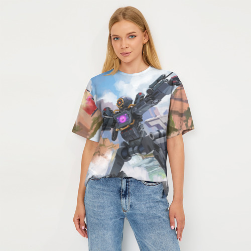 Женская футболка oversize 3D Apex Legends Патфайндер, цвет 3D печать - фото 5