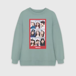 Женский свитшот oversize без начеса хлопок Twice