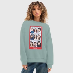 Женский свитшот oversize без начеса хлопок Twice - фото 2