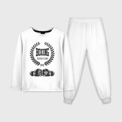 Boxing Russia national team of russia – Детская пижама с лонгсливом хлопок с принтом купить