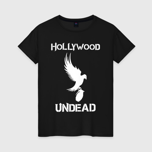 Женская футболка хлопок Hollywood Undead, цвет черный