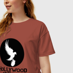 Женская футболка хлопок Oversize Hollywood Undead - фото 2