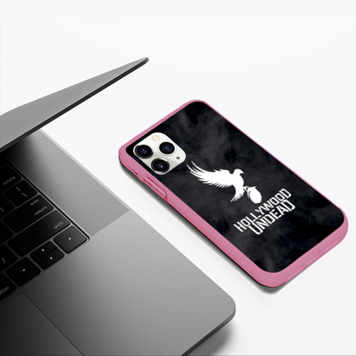 Чехол для iPhone 11 Pro Max матовый Hollywood Undead, цвет малиновый - фото 5