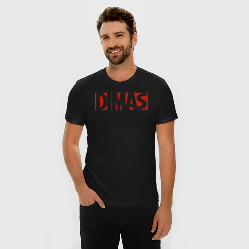 Мужская футболка хлопок Slim Dimas, цвет черный - фото 3