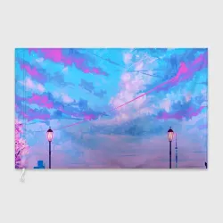Флаг 3D Розовые облака
