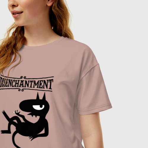 Женская футболка хлопок Oversize Disenchantment Luci, цвет пыльно-розовый - фото 3