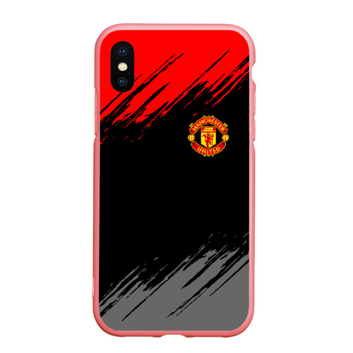 Чехол для iPhone XS Max матовый Манчестер Юнайтед FCMU Manchester united, цвет баблгам