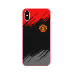 Чехол для iPhone X матовый Манчестер Юнайтед FCMU Manchester united