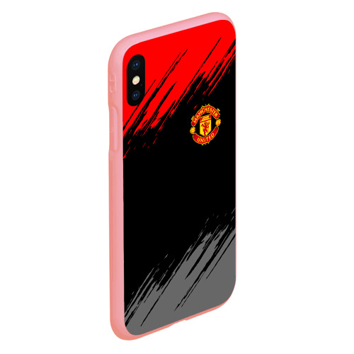 Чехол для iPhone XS Max матовый Манчестер Юнайтед FCMU Manchester united, цвет баблгам - фото 3