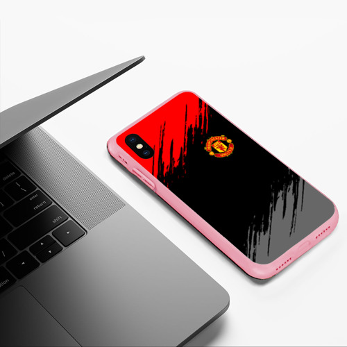 Чехол для iPhone XS Max матовый Манчестер Юнайтед FCMU Manchester united, цвет баблгам - фото 5