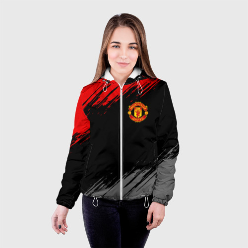 Женская куртка 3D Манчестер Юнайтед FCMU Manchester united, цвет белый - фото 3