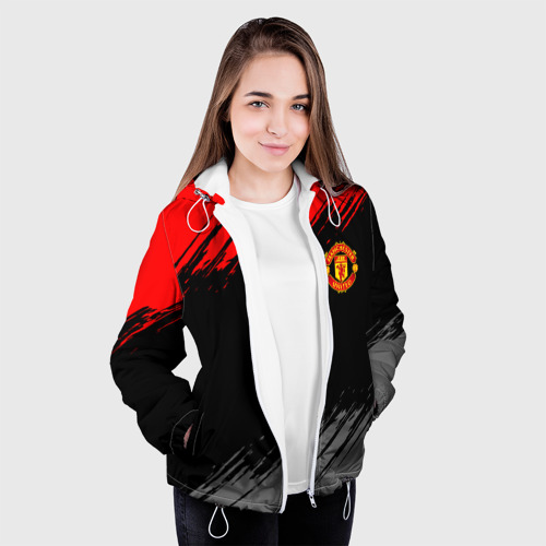 Женская куртка 3D Манчестер Юнайтед FCMU Manchester united, цвет белый - фото 4
