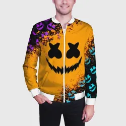 Мужской бомбер 3D Marshmello halloween - фото 2