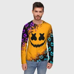 Мужской лонгслив 3D Marshmello halloween - фото 2