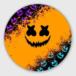 Круглый коврик для мышки Marshmello halloween
