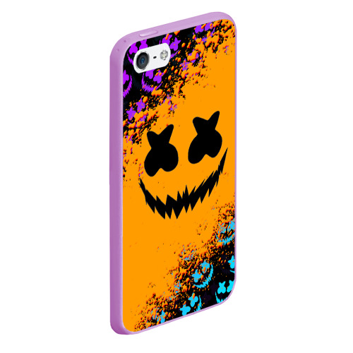 Чехол для iPhone 5/5S матовый Marshmello halloween, цвет сиреневый - фото 3