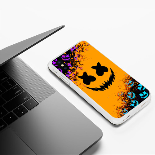 Чехол для iPhone XS Max матовый Marshmello halloween, цвет белый - фото 5