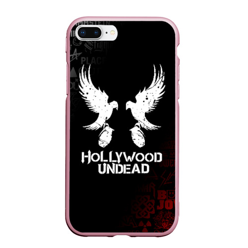 Чехол для iPhone 7Plus/8 Plus матовый Hollywood Undead, цвет розовый