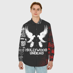 Мужская рубашка oversize 3D Hollywood Undead - фото 2