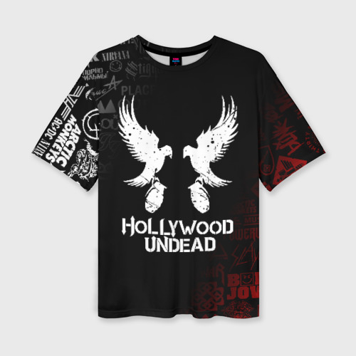 Женская футболка oversize 3D Hollywood Undead, цвет 3D печать