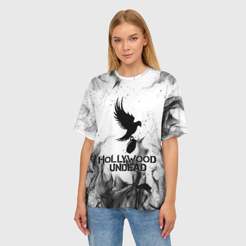 Женская футболка oversize 3D Hollywood Undead, цвет 3D печать - фото 3