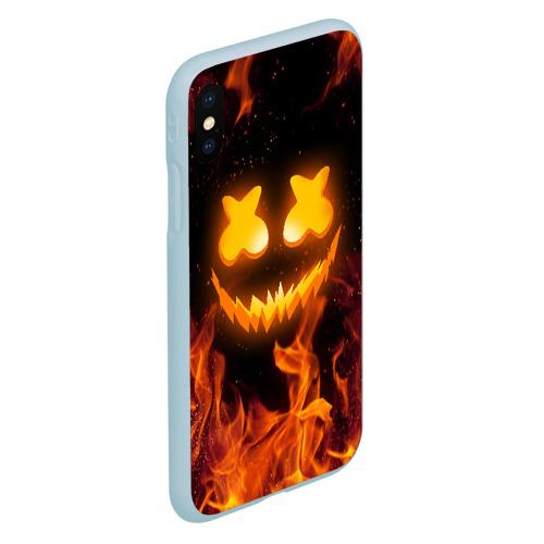 Чехол для iPhone XS Max матовый Marshmello halloween, цвет голубой - фото 3