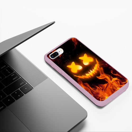 Чехол для iPhone 7Plus/8 Plus матовый Marshmello halloween, цвет розовый - фото 5