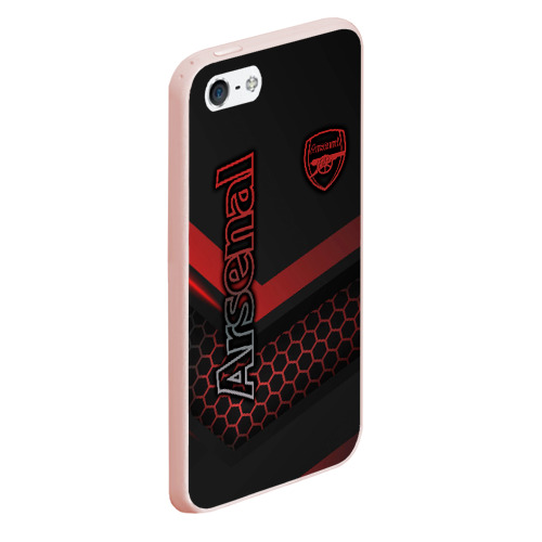 Чехол для iPhone 5/5S матовый Arsenal F.C, цвет светло-розовый - фото 3