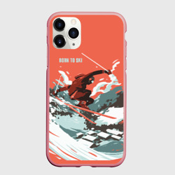 Чехол для iPhone 11 Pro Max матовый Born to ski