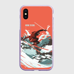 Чехол для iPhone XS Max матовый Born to ski