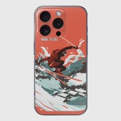 Чехол для iPhone 16 Pro силиконовый с защитой камеры Born to ski
