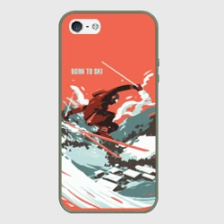 Чехол для iPhone 5/5S матовый Born to ski